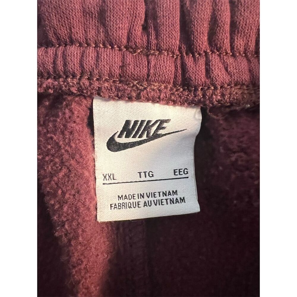 Nike Men's 2XL Burgundy Fleece Joggers Activewear Pants - Picture 5 of 7